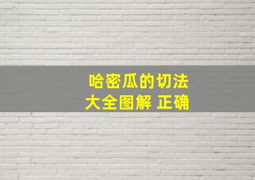 哈密瓜的切法大全图解 正确